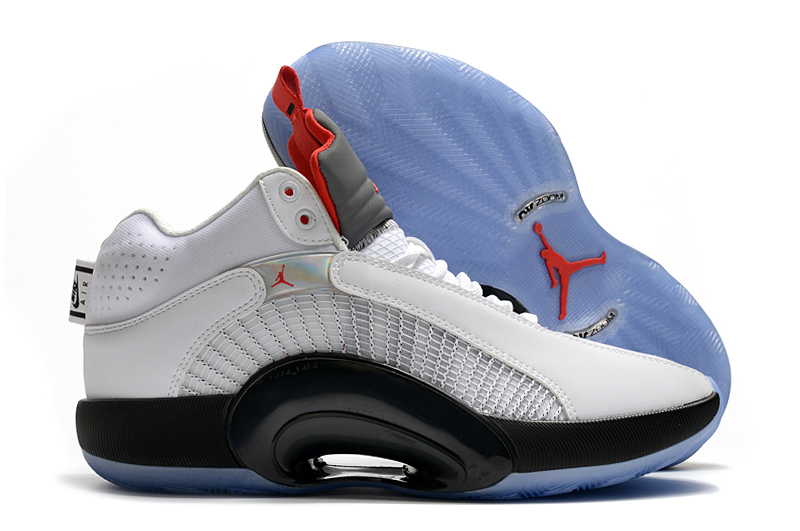 2020 Jordan 35 White Black Red Blue Sole - Click Image to Close